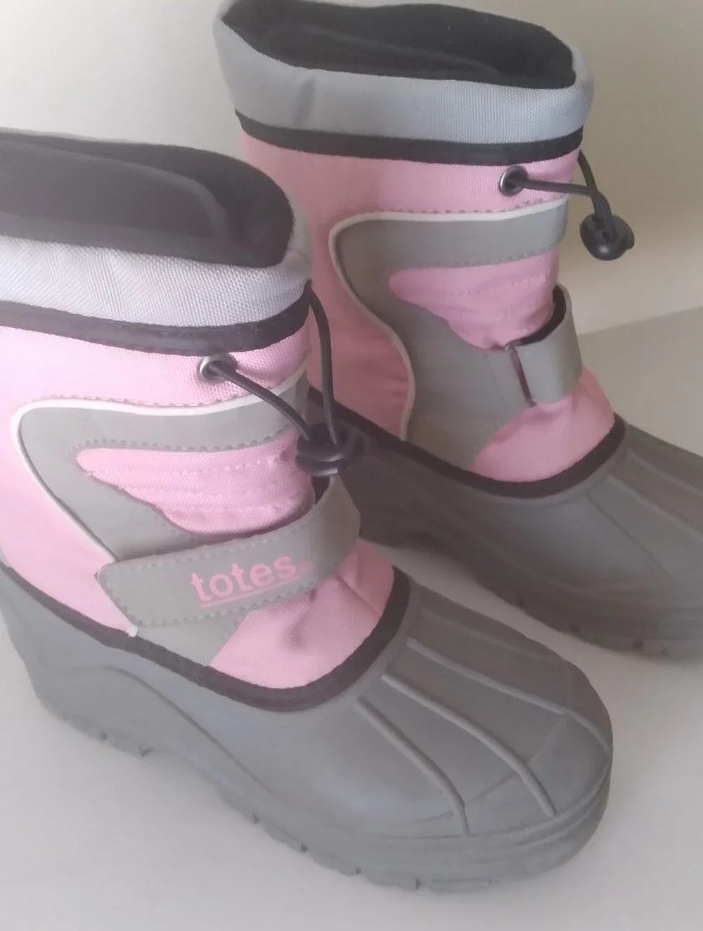 totes Winter Survivor Kids Pink Gray Waterproof Winter Snow Rain Boots 1 Girls